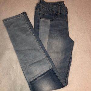 american eagle patched jeans